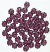 50 9mm Transparent Amethyst Glass Daisy Beads